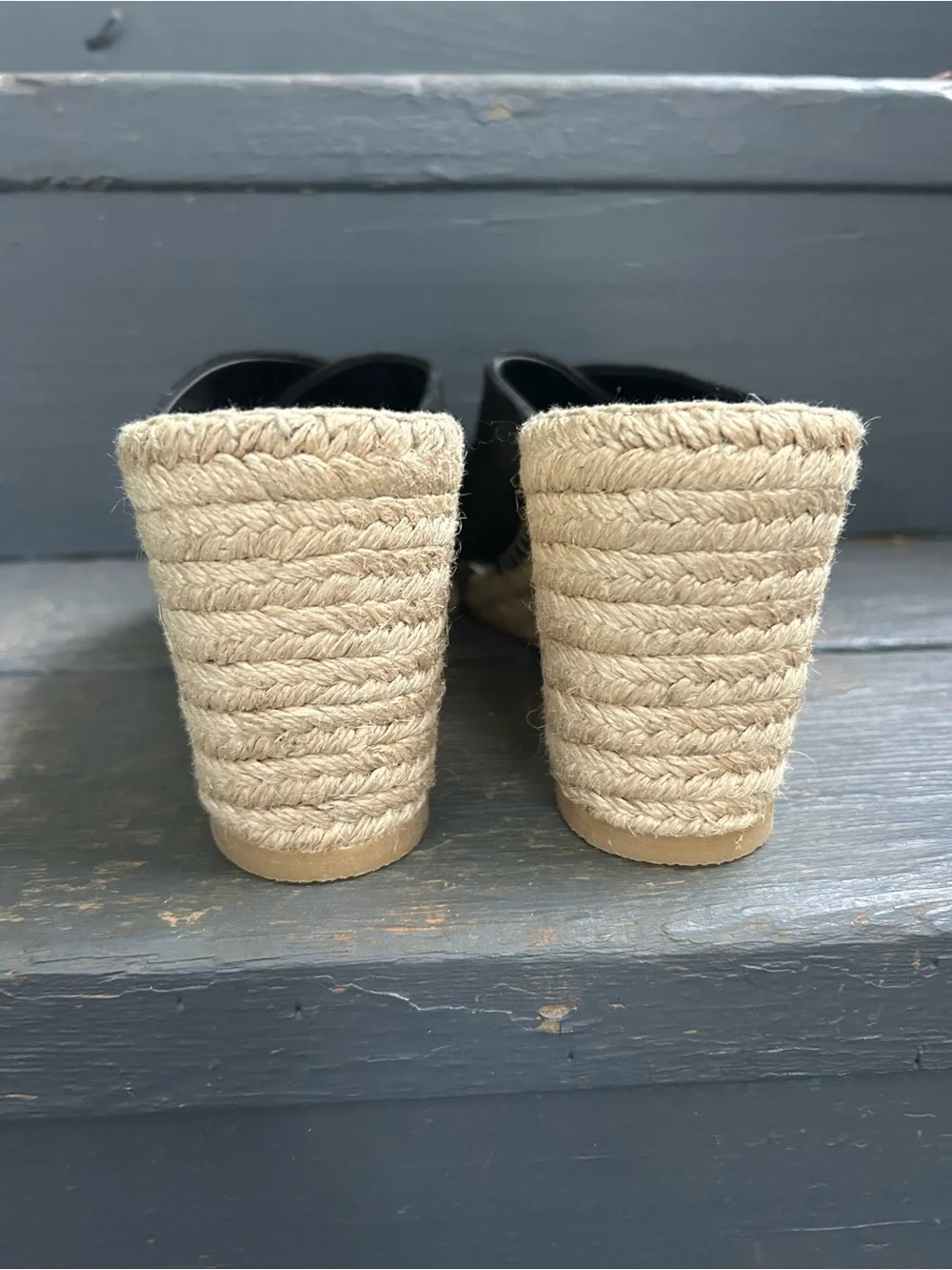 Vince “Gaelan” Square  Toe Crisscross Espadrille Wedge Sandals